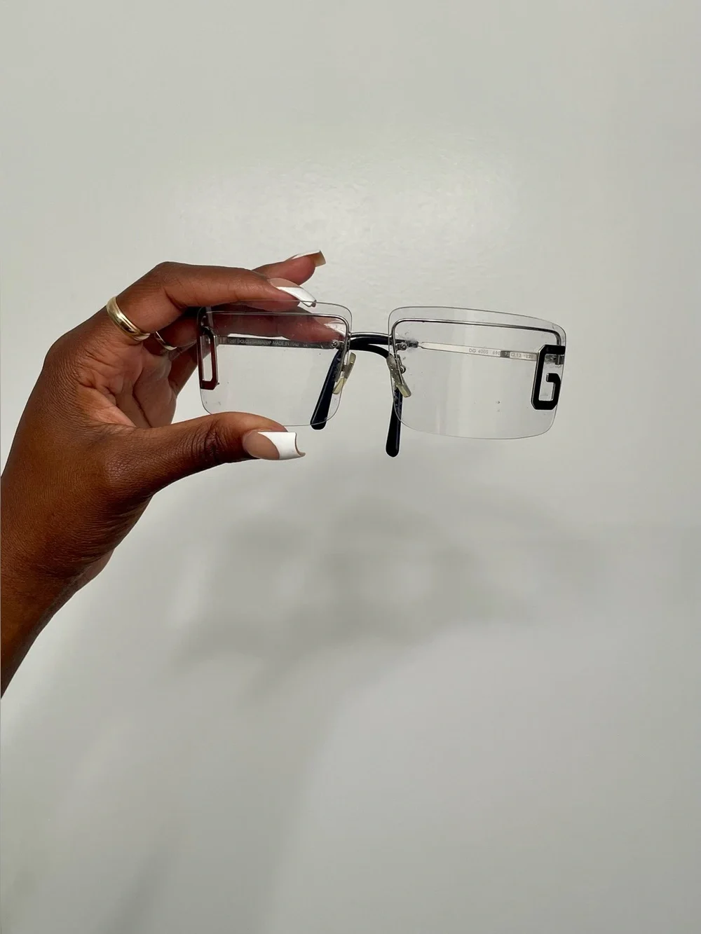 Dolce and Gabbana Stylish Rimless Black Accent sunglasses glasses